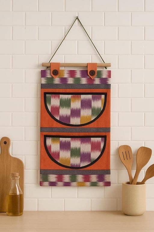 Elegant Linen Hanging Organizer: Multi-Compartment Wall, Door, or Drawer Storage