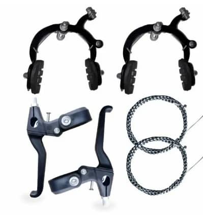 Full Mountain Bike Brake Set with Levers and Cables