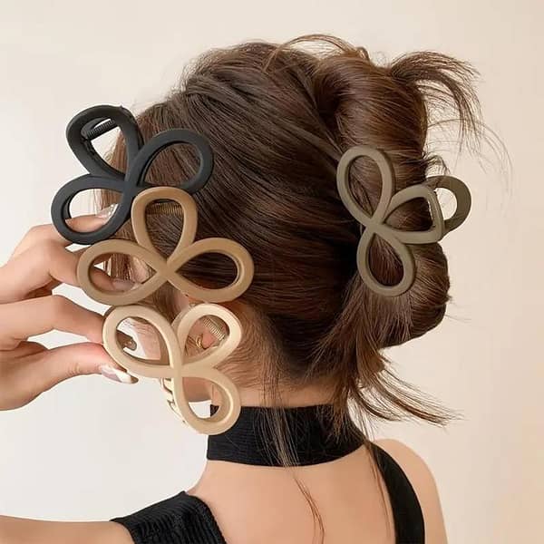 Elegant Matte Oval Hair Claw Clip – Large 8.5cm Shark Clip, Strong Grip, Hollow Design, Multi-Color Pack for Women and Girls (6, 3, or 1)