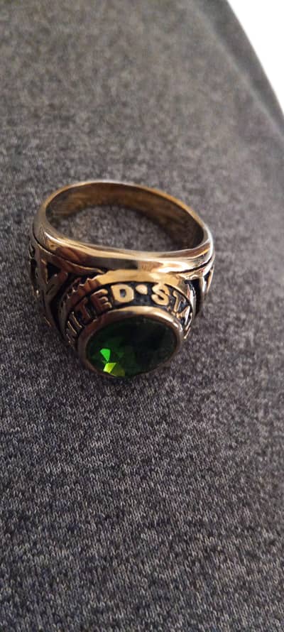 Silver Ring With Gold Water Coverd