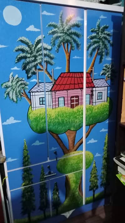 Premium Kids Cartoon Wooden Wardrobe – Brand New