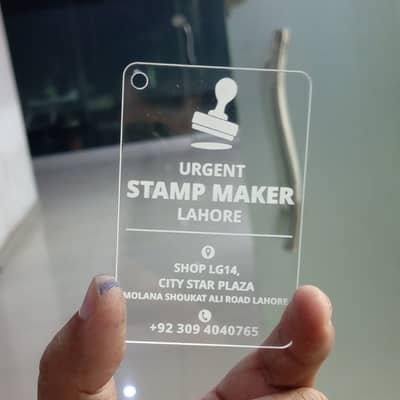 Acrylic Transparent Business Cards Engraved Business Card Stamp Maker