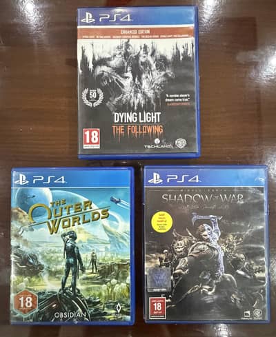 Dying Light PS4 & Shadow of War PS4 & The Outer Worlds PS4