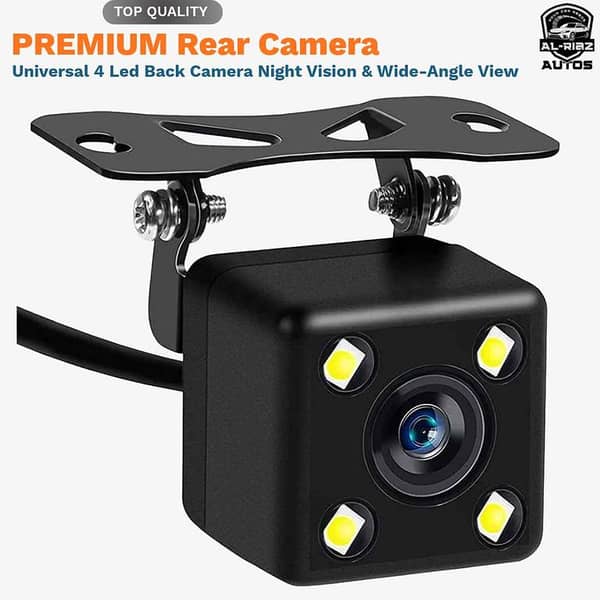 Car Rear View Camera Universal | 4 LED Night Vision | Waterproof Wide-Angle Parking Assist Camera