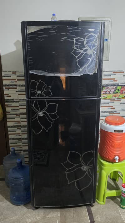 Orient Full Large Size Refrigerator Black Glass Door.