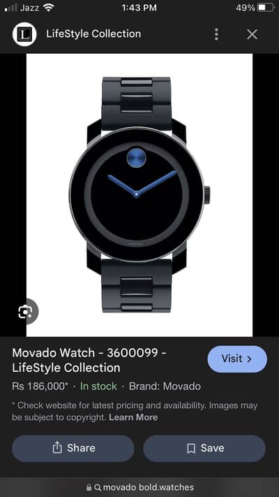 Movado bold men’s watch 3600099