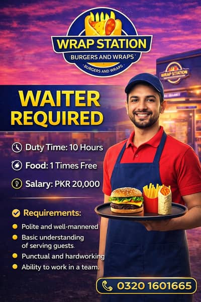 Waiter Required | Waiter Jobs | Urgent Hiring | Jobs | Staff Required