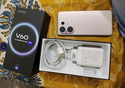 Vivo V60 12/512 complete Box urgent sale contact OLX