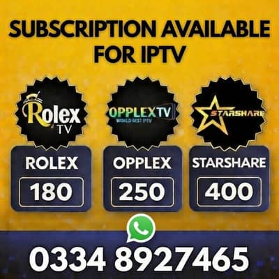 IPTV Opplex IPTV | Rolex IPTV | Starshare | B1g | 5G IPTV | mega4k