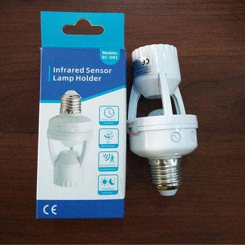 Motion Sensor LED Lamp Bulb Holder E27 AC 220V, Motion Sensor Holder, Sensor Holder, PIR Sensor Holder, Bulb Sensor Holder