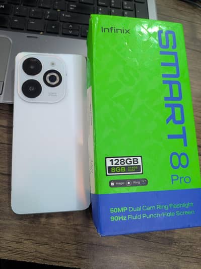 INFINIX SMART 8 PRO with BOX  8/128GB OFFICIAL PTA APPROVED DUAL SIM