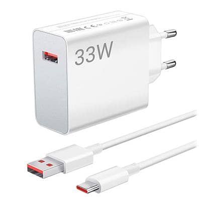 Xiaomi 33w Eu Plug Qc3.0 Fast Quick Wall Charger With Cable