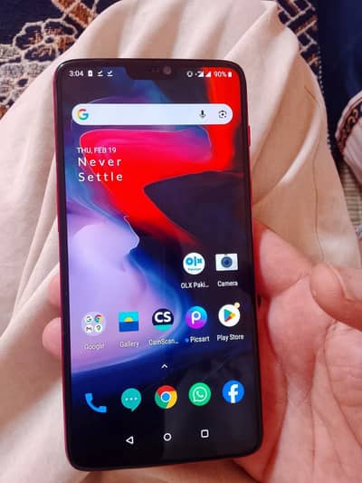 One plus 6 pta approved 8/128 dual SIM all ok just volume button Kam n