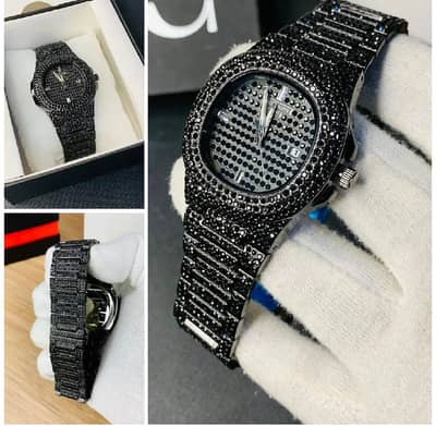 Iced out diamond Watch Quartz