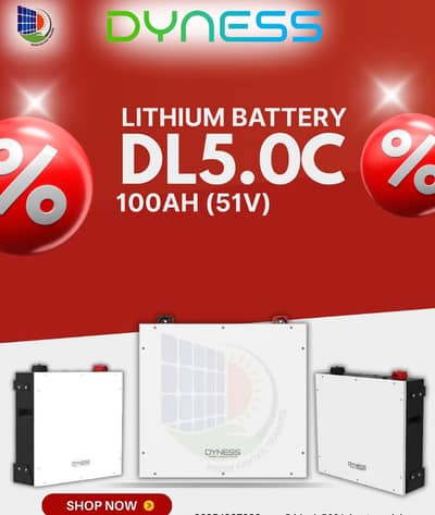 DYNESS 51.1v LFP Lithium ION Battery DL5. OC 100Amp