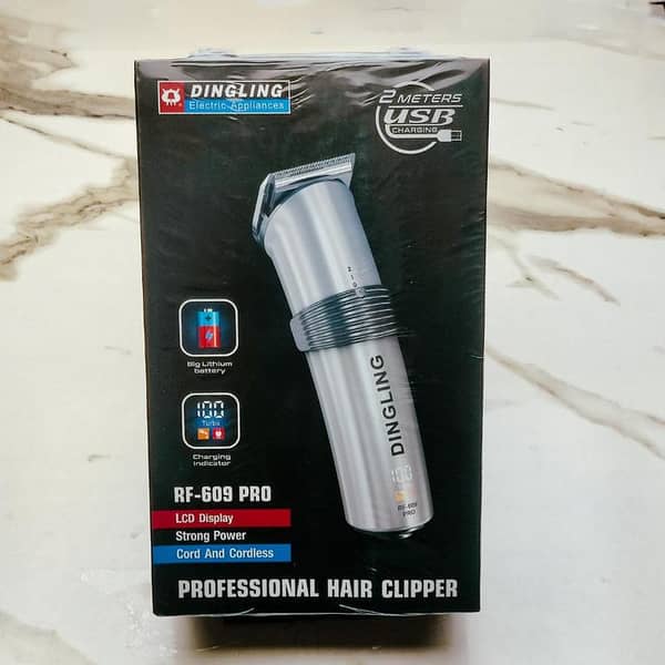 Dingling RF-609 PRO Professional Cordless Hair Clipper & Beard Trimmer – Rechargeable Barber Machine