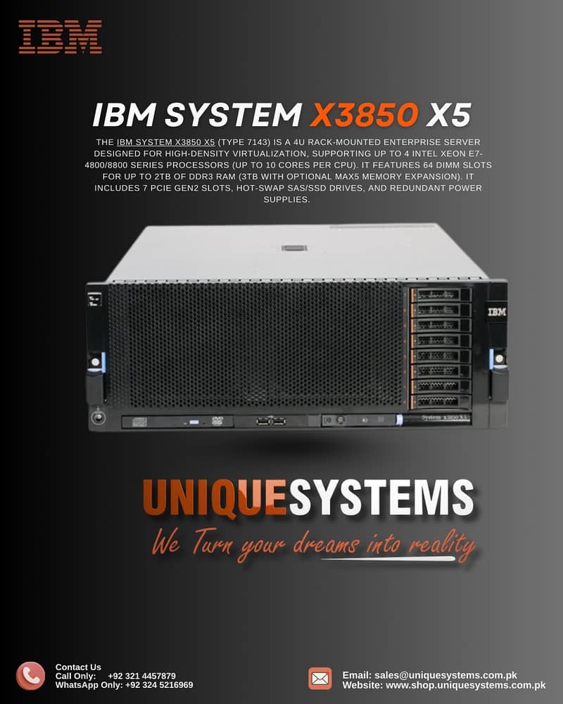 IBM x3850 X5 Server | Ideal for VMware & Massive Databases | 4-Socket 0