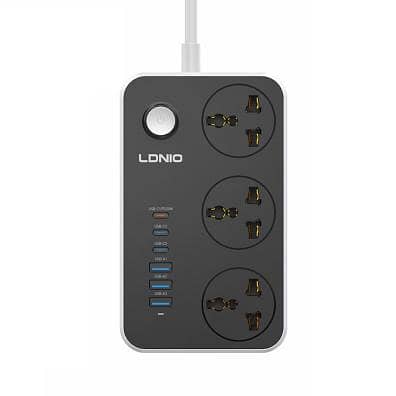 Ldnio Sc3604c 2500w Power Extension 3 Socket 3 Usb-a + 3 Usb-c 2m