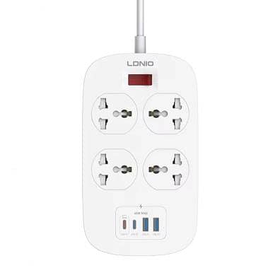 Ldnio Sc4407c 2500w Power Extension 4 Sockets 2 Usb-a + 2 Usb-c 2m
