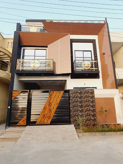 Luxurious House corner 4marla Modern Front Elevation For sale in AL- Hafeez Garden