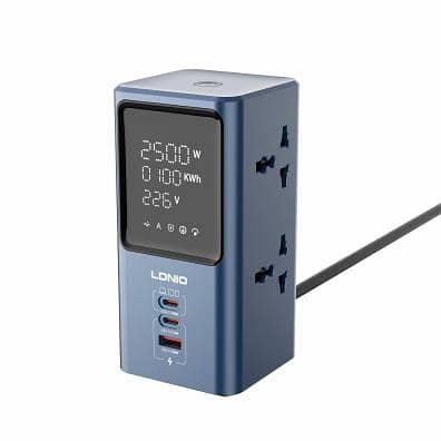 Ldnio Sc2 7-in-1 Power Extension With Fast Charging 4 Sockets 2 Usb-c
