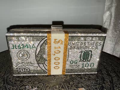 Swarovski dollar clutch