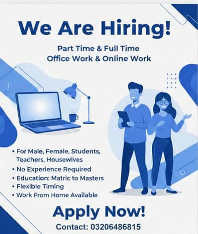 full time part time office and online work available