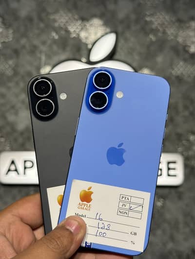 iPhone 16 128GB | 100% & 93% Battery Health | Blue & Black |