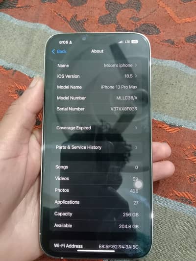 Iphone 13 pro max 256gb PTA approved