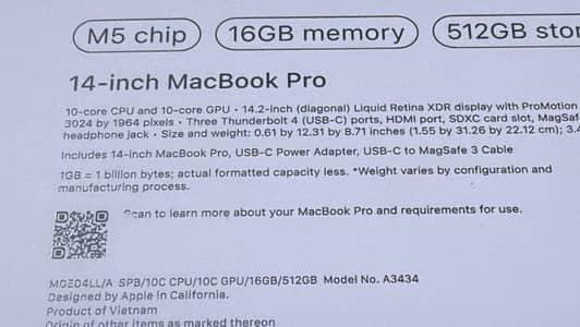 Brand New M5 MacBook Pro