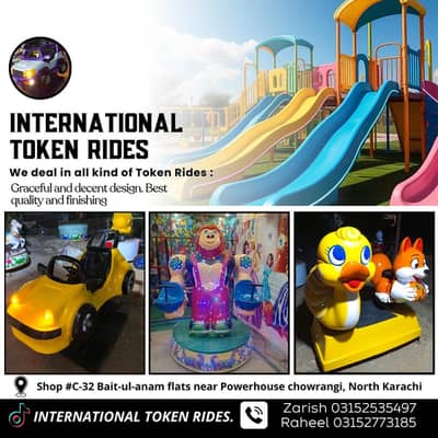 Kids Token Rides | 03152535497 | jumping slide | trampoline ٹوکن جھولے