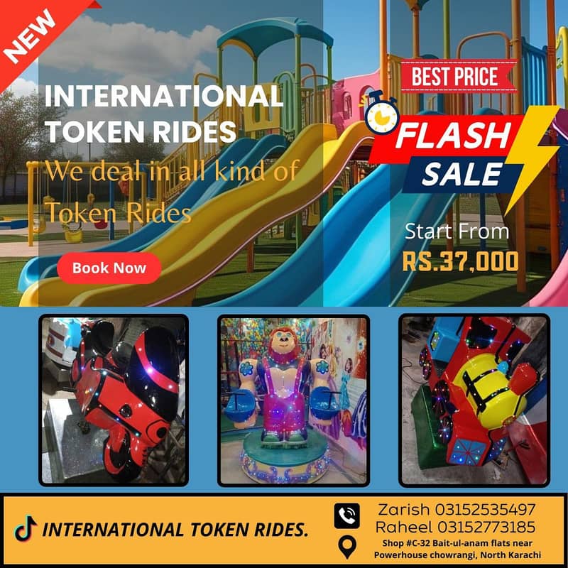 Kids Token Rides | 03152535497 | jumping slide | trampoline ٹوکن جھولے ...