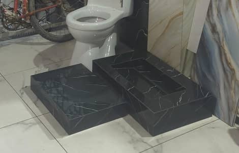 Vanity bathroom tile sink
