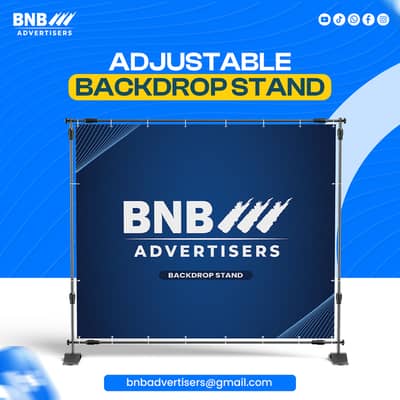 Backdrop/Adjustable/Promotional Display Stand/ Panaflex priting.