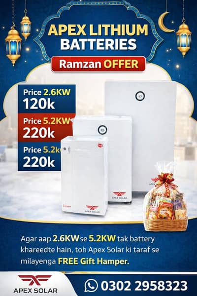 Apex 5.2KW Lithium battery 48v 102amp 8000 cycle 6 year warranty