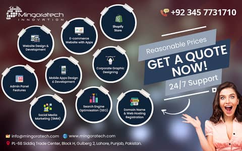 Web Design, Web Development, Digital Marketing, SEO, Shopify Store