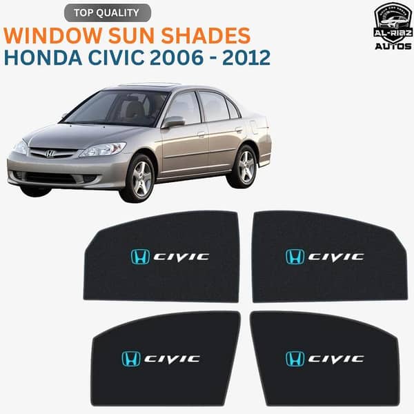 Honda Civic 2006 - 2012 Window Sun Shade | Premium UV Protection & Heat Shield | Privacy Glare Reducer