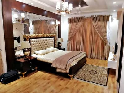 Par Day and short Time full furnish one BeD Room ment Available for rent Bahria Town Phase 6 family apartment