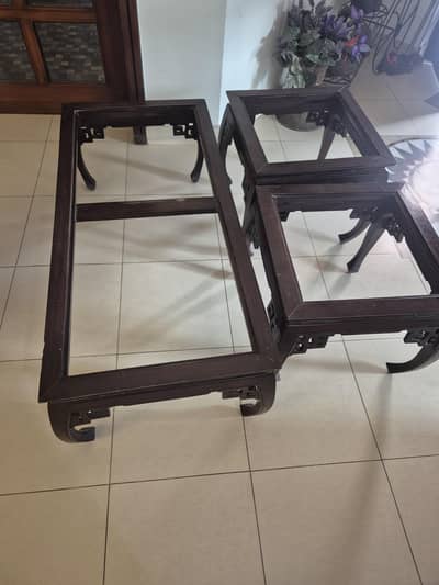 centre table and 2 side tables for sale