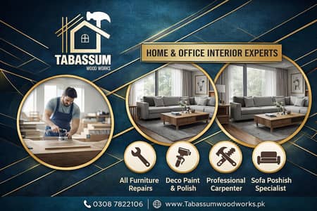 Carpenter,  Wood Work, & Furniture Repairing, Paint Polish, services