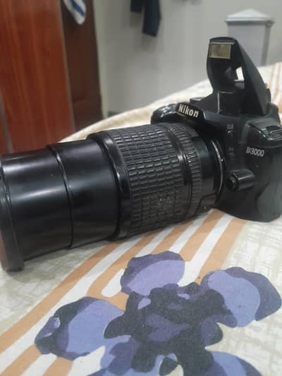 nimon d3000 with big lense auto all asseriea price final