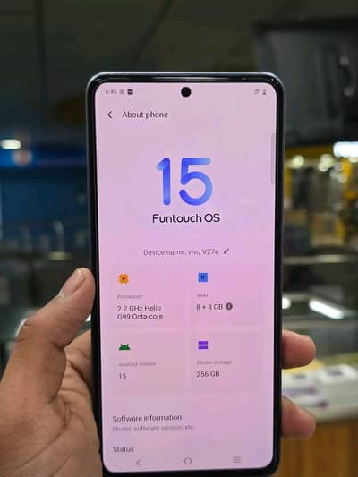 Vivo V27e 8gb Ram 256gb memory 0332/6810/152