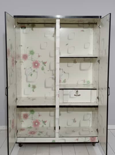 Brand New Modern 2-Door Wooden Wardrobe with Floral 3D Design