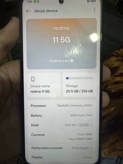 Realme 11 5G | 8GB+4GB RAM | 256GB | 10/10 Condition