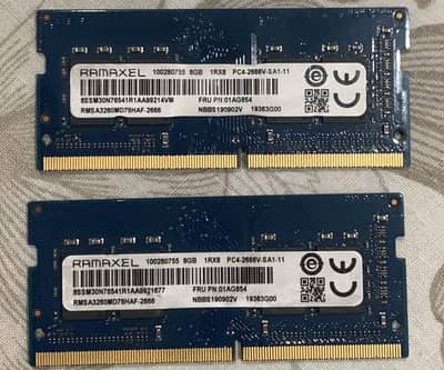 Samsung 8GB DDR3L & Ramaxel 8GB DDR4 Laptop RAM | 100% Original