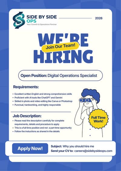 Digital Operations Specialist at Side By Side Ops