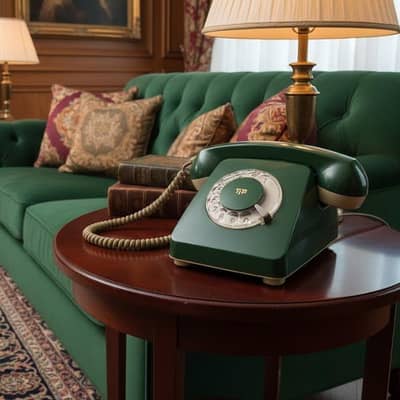 Antique Telephone Landline Green decoration Working condition 100% ok