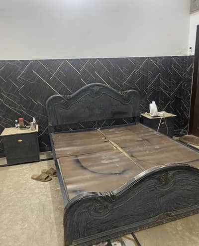 Bed for sale with Dressing Table and side tables.