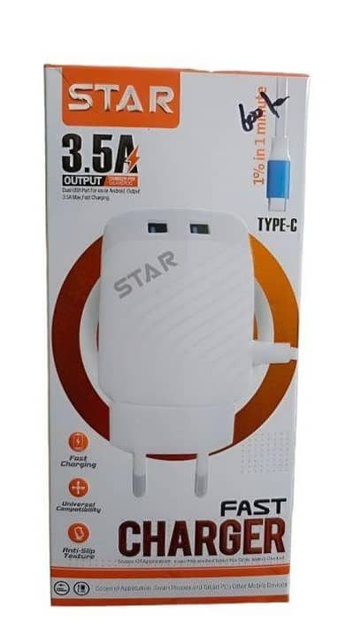 STAR 3.5A Fast Charger with Type-C and micro