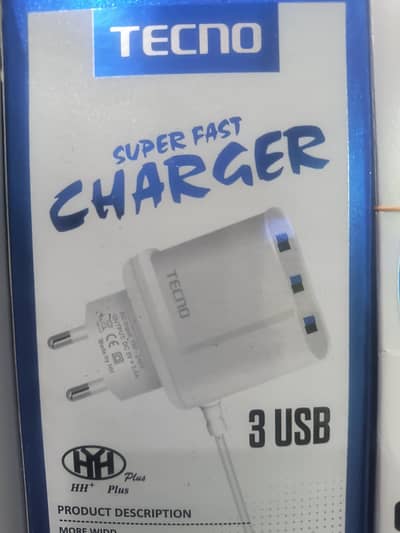 Tecno Super fast charger 3 USB port special edition
